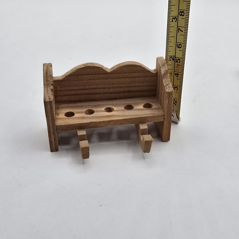 Vintage Doll Sized Wooden Kitchen Utensils & Rack Fridge Refrigerator Magnet - Picture 10 of 13